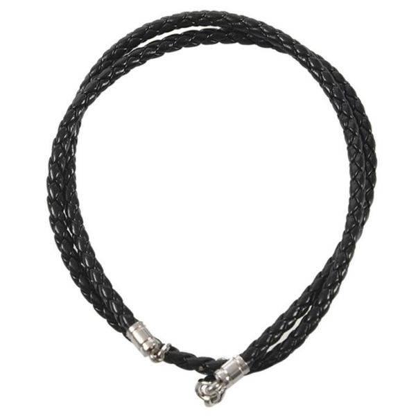 chains jewelry men039s necklace 3mm cord leather stainless steel for men color black silver with gift bag8870307
chains jewelry men039s necklace 3mm cord leather stainless steel for men color black silver with gift bag8870307
