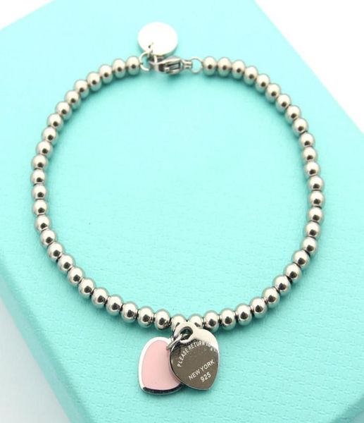 silver color women designer bangles double heart pendant stainless steel luxury ball bead heart bracelet7840991, Black
silver color women designer bangles double heart pendant stainless steel luxury ball bead heart bracelet7840991, Black