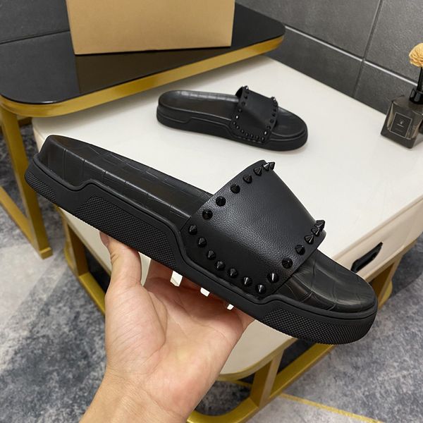 designer spikes pool slides red thick bottom spike sandals stud slippers flat comfort mule man fashion platform slider summer beach rubber s, Black
designer spikes pool slides red thick bottom spike sandals stud slippers flat comfort mule man fashion platform slider summer beach rubber s, Black