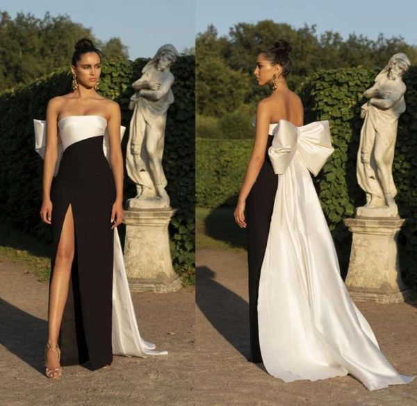 elegant strapless white and black long evening dresses with back bow side split satin a line prom gown 20204212339, Black;red
elegant strapless white and black long evening dresses with back bow side split satin a line prom gown 20204212339, Black;red