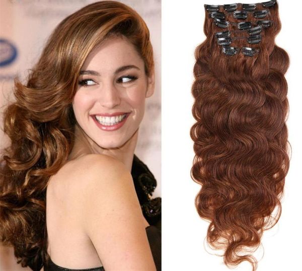 7a remy clip in human hair 140g 8pcs virgin brazilian body wave 6 drak brown clip in hair extension dhl 1034771, Black
7a remy clip in human hair 140g 8pcs virgin brazilian body wave 6 drak brown clip in hair extension dhl 1034771, Black