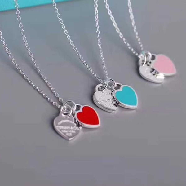designer new tiffay 1 s925 enamel cnc word printing peach heart necklace blue pink double shaped pendant female, Silver
designer new tiffay 1 s925 enamel cnc word printing peach heart necklace blue pink double shaped pendant female, Silver