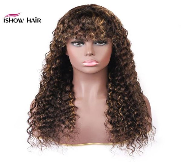 ishow brazilian 427 ombre deep wave human hair wigs with bangs peruvian deep curly none lace wigs indian malaysian for black wome9550456, Black;brown
ishow brazilian 427 ombre deep wave human hair wigs with bangs peruvian deep curly none lace wigs indian malaysian for black wome9550456, Black;brown
