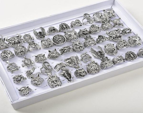 50pcslots animal rings vintage punk gothic mix dragon wolf tiger dog lion owl mix style metal jewelry for men women5909307, Golden;silver
50pcslots animal rings vintage punk gothic mix dragon wolf tiger dog lion owl mix style metal jewelry for men women5909307, Golden;silver