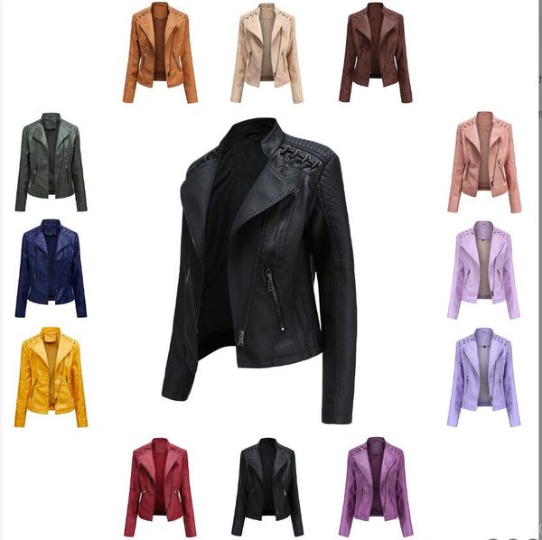 2023 new spring and autumn women's pu leather faux leather coat women short jacket slim fit thin coats motorcycle wear outerwear shsh6n, Black
2023 new spring and autumn women's pu leather faux leather coat women short jacket slim fit thin coats motorcycle wear outerwear shsh6n, Black