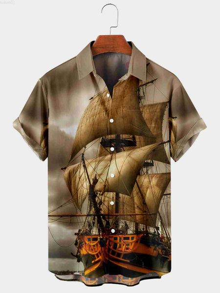 men's casual shirts 2021 new 2 sailing boat graphic digital printing loose button short sleeve men's l230715, White;black
men's casual shirts 2021 new 2 sailing boat graphic digital printing loose button short sleeve men's l230715, White;black