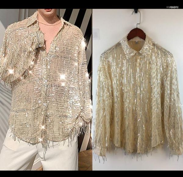 men039s casual shirts men039s gold black sequins perspective tassel loose long sleeve shirt men39s singer dancer performa6657734, White;black
men039s casual shirts men039s gold black sequins perspective tassel loose long sleeve shirt men39s singer dancer performa6657734, White;black