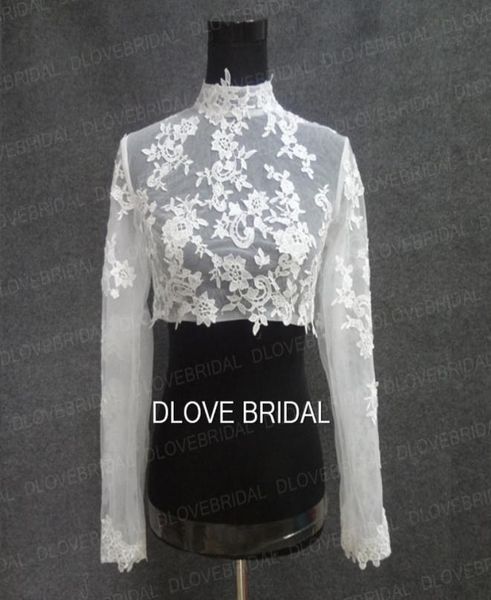 real po high neck long sleeve bridal jacket lace appliqued tulle wedding party dress sheer wraps bolero with covered buttons cu3589134, White
real po high neck long sleeve bridal jacket lace appliqued tulle wedding party dress sheer wraps bolero with covered buttons cu3589134, White
