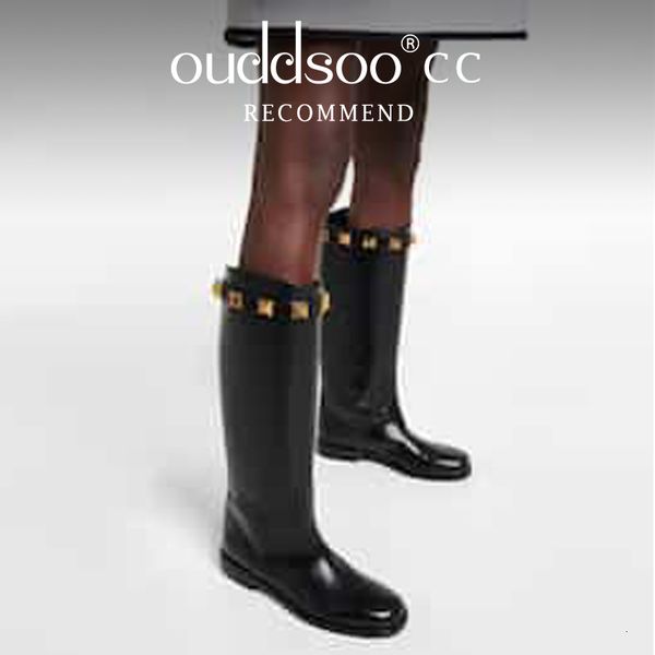 boots ods women fall stud black leather flat knee high boots round toe rivets solid color tall luxury designer shoes winter 414346 230714 
boots ods women fall stud black leather flat knee high boots round toe rivets solid color tall luxury designer shoes winter 414346 230714