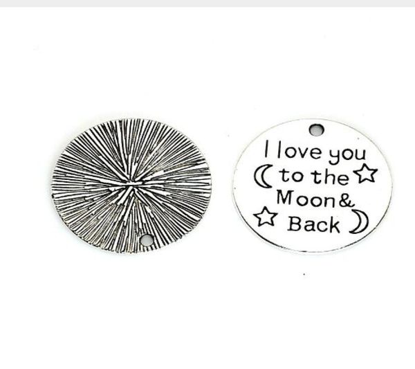 100pcs antique silver i love you to the moon and back charms pendants 25mm4393364, Bronze;silver
100pcs antique silver i love you to the moon and back charms pendants 25mm4393364, Bronze;silver