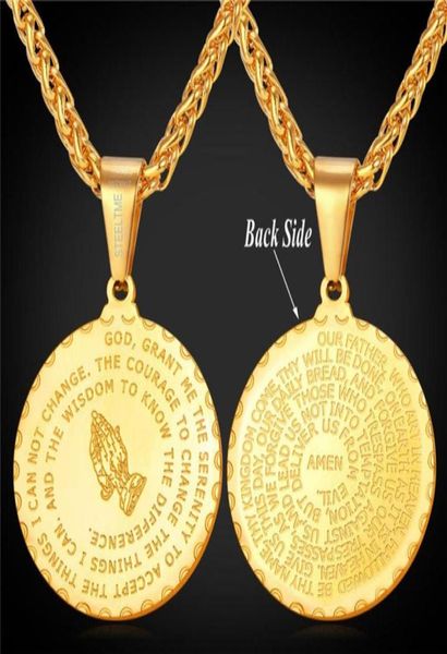 praying hands pendant necklace brother gift 18k gold plated stainless steel bible verse medal men jewelry10131724987125, Silver
praying hands pendant necklace brother gift 18k gold plated stainless steel bible verse medal men jewelry10131724987125, Silver
