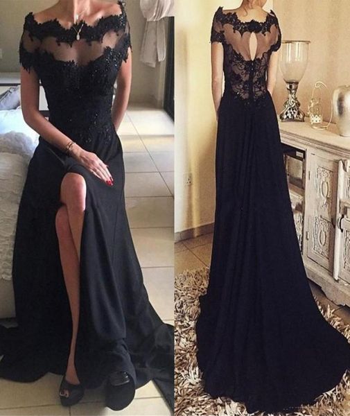 2018 new arrival long black prom dress off shoulder short sleeves split evening dress with lace beading party dress4121410, Black;red
2018 new arrival long black prom dress off shoulder short sleeves split evening dress with lace beading party dress4121410, Black;red