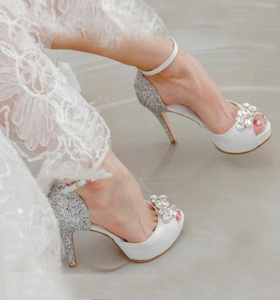 genuine leather peep toe white high heels buckle strap bridesmaid shoes silver sequined wedding dress shoes fashion party pumps5103237, Black
genuine leather peep toe white high heels buckle strap bridesmaid shoes silver sequined wedding dress shoes fashion party pumps5103237, Black