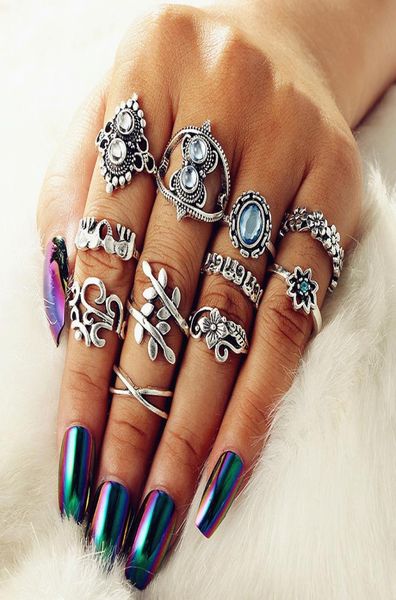 11pcssets band nail ring sets bohemian carved leaf flowers pure blue gemstone elegant designer women jewelry accessories vintage 4784834, Silver
11pcssets band nail ring sets bohemian carved leaf flowers pure blue gemstone elegant designer women jewelry accessories vintage 4784834, Silver