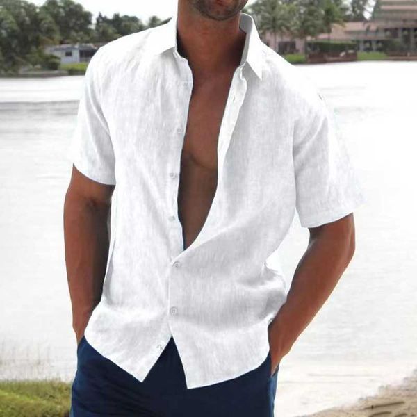 men's casual shirts trend men solid short-sleeved shirt cotton linen lapel button 2023 summer fashion leisure comfortable male streetwe, White;black
men's casual shirts trend men solid short-sleeved shirt cotton linen lapel button 2023 summer fashion leisure comfortable male streetwe, White;black