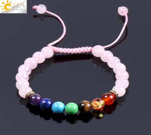 csja bohemia rose quartz bracelet for women rainbow color chakra bead charm pulsera femenina jewelry diy braided bangle adjustable3663383, Black
csja bohemia rose quartz bracelet for women rainbow color chakra bead charm pulsera femenina jewelry diy braided bangle adjustable3663383, Black
