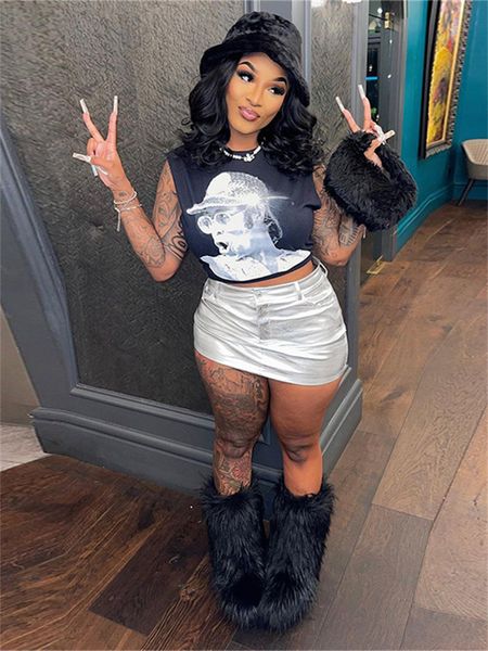 women's t shirt 2023 wholesale y2k clothes streetwear print graphical t shirts black o neck crop sleeveless tees 230714, White
women's t shirt 2023 wholesale y2k clothes streetwear print graphical t shirts black o neck crop sleeveless tees 230714, White