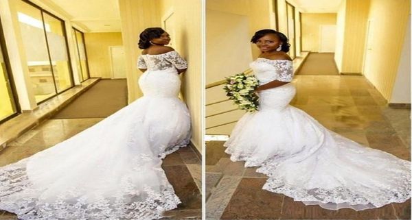 arabic african mermaid wedding dresses plus size court train see through back offtheshoulder half sleeve lace bridal gowns 2019 1093710, White
arabic african mermaid wedding dresses plus size court train see through back offtheshoulder half sleeve lace bridal gowns 2019 1093710, White