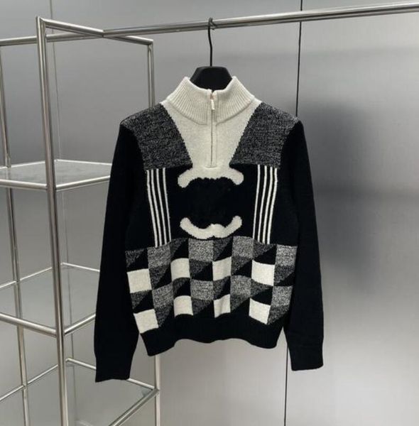 spring autumn new women's sweaters casual fashion crew neck half zipper knitwear women brand designer sweaters, White;black
spring autumn new women's sweaters casual fashion crew neck half zipper knitwear women brand designer sweaters, White;black