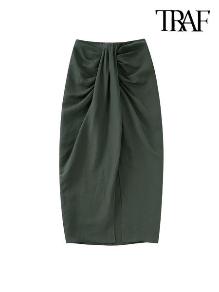 skirts traf women fashion front knot with pleats linen midi skirt vintage high waist back zipper female mujer 230715, Black
skirts traf women fashion front knot with pleats linen midi skirt vintage high waist back zipper female mujer 230715, Black
