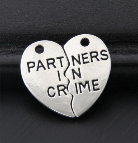 200setslot antique sliver spolicing love charms partners in crime letters heart pendant making fit handmade accessories 20x19mm2173063, Bronze;silver
200setslot antique sliver spolicing love charms partners in crime letters heart pendant making fit handmade accessories 20x19mm2173063, Bronze;silver