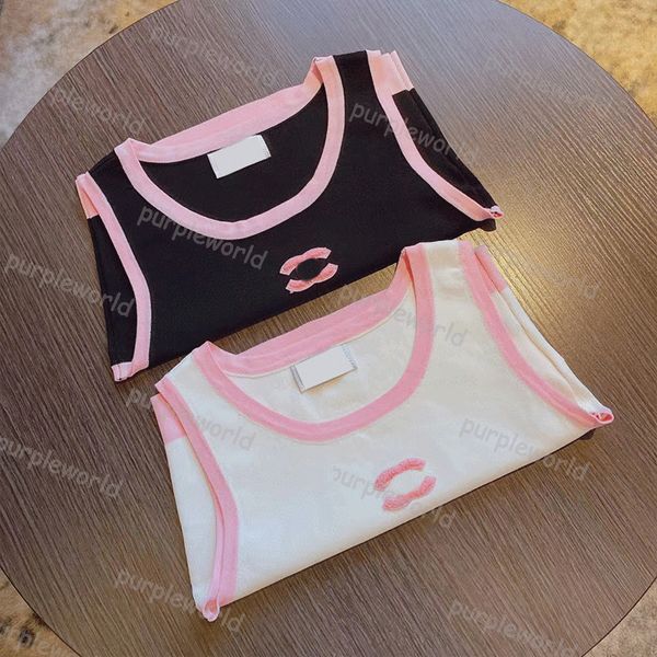 short t shirt womens knitted vest designer embroidered tank sleeveless breathable jumper sports casual top, White
short t shirt womens knitted vest designer embroidered tank sleeveless breathable jumper sports casual top, White