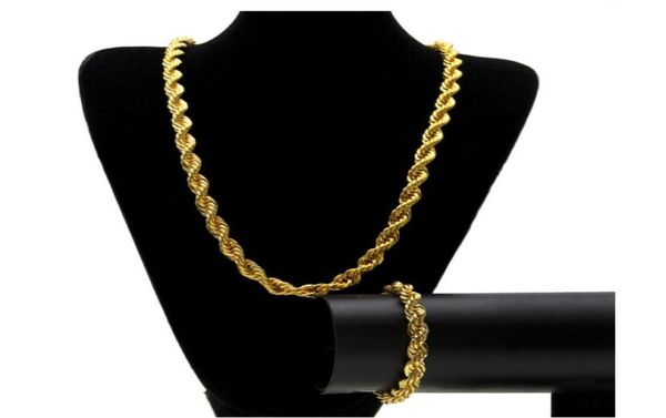 10mm hip hop ed rope chains jewelry set gold silver plated thick heavy long necklace bracelet bangle for men s rock jewelry g1601514
10mm hip hop ed rope chains jewelry set gold silver plated thick heavy long necklace bracelet bangle for men s rock jewelry g1601514