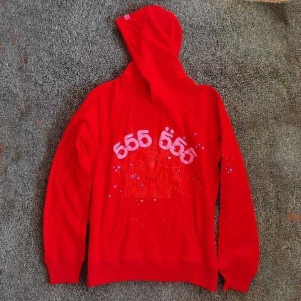 hoodies young thug star's same sp5der 55555 pink hoodie sweater, Black