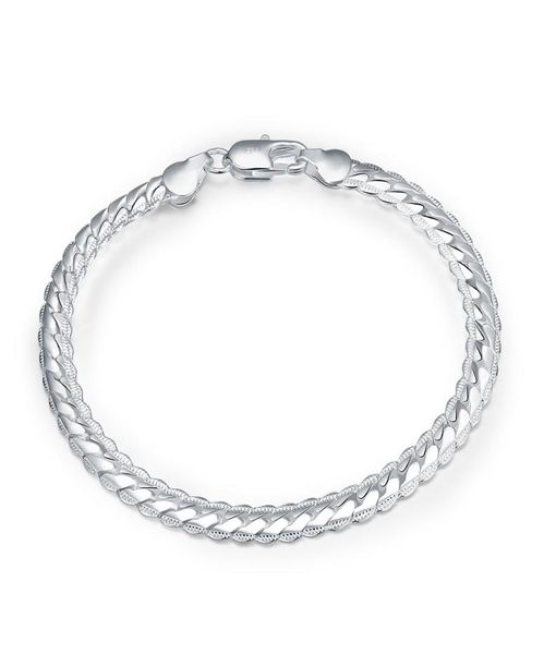 925 silver plated bracelets 5mm flat chain bracelet simple geometry bangle chain bracelets men jewelry h1991218068, Black
925 silver plated bracelets 5mm flat chain bracelet simple geometry bangle chain bracelets men jewelry h1991218068, Black