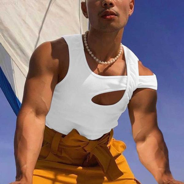 men' tank spring summer chic vintage men hollow sleeveless personality tees vest off shoulder bottoming shirt tank pullover t-shirts, White;black
men' tank spring summer chic vintage men hollow sleeveless personality tees vest off shoulder bottoming shirt tank pullover t-shirts, White;black