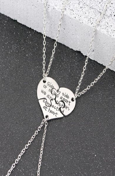 3 piece broken heart friends necklaces carved side by side or miles apart we are sisters connected at heart necklace1351095, Silver
3 piece broken heart friends necklaces carved side by side or miles apart we are sisters connected at heart necklace1351095, Silver