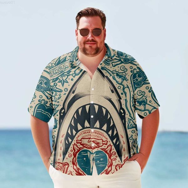 men's casual shirts big tall haiian shirt for men vintage shark print summer plus size short sleeve oversized clothes y2kstreetwear l23, White;black
men's casual shirts big tall haiian shirt for men vintage shark print summer plus size short sleeve oversized clothes y2kstreetwear l23, White;black