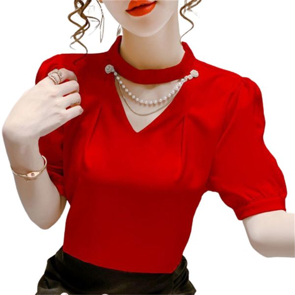 women's t shirt women summer style blouses shirts lady fashion casual puff short sleeve o neck solid pearl wy0227 230714, White
women's t shirt women summer style blouses shirts lady fashion casual puff short sleeve o neck solid pearl wy0227 230714, White