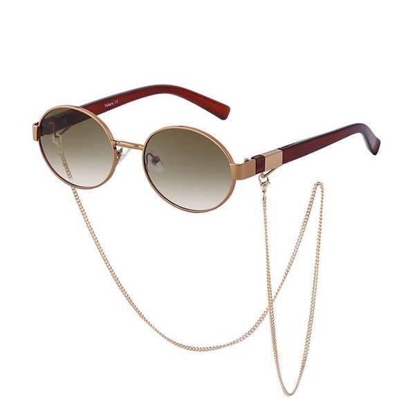 european and american fashion sunglasses female chain decoration, White;black
