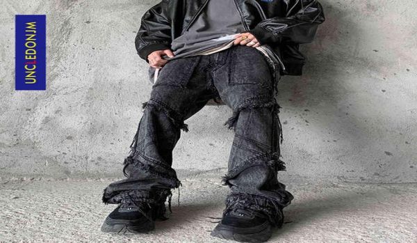 uncledonjm hip hop flare jeans men clothing wide leg streetwear black goth clothes for uz691470573, Blue
uncledonjm hip hop flare jeans men clothing wide leg streetwear black goth clothes for uz691470573, Blue