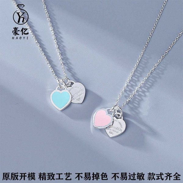 designer new tiffay enamel peach heart necklace 925 silver cnc blue heart pink two heart-shaped love pendant
designer new tiffay enamel peach heart necklace 925 silver cnc blue heart pink two heart-shaped love pendant
