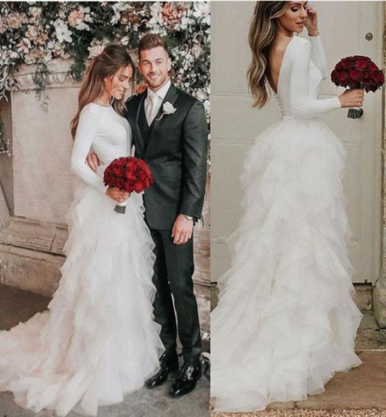 aline backless wedding dress round neck asymmetric train tulle plus size wedding dress with long sleeves robe de mariee6412052, White
aline backless wedding dress round neck asymmetric train tulle plus size wedding dress with long sleeves robe de mariee6412052, White