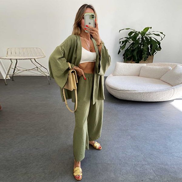 sell designer women two piece sets cotton and linen cardigan long-sleeved ladies casual two suits wide-leg trousers chiffon shirt plus size, White
sell designer women two piece sets cotton and linen cardigan long-sleeved ladies casual two suits wide-leg trousers chiffon shirt plus size, White