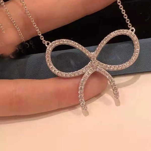 designer new korean version new micro inlaid diamond necklace tiffay bow women's summer collarbone chain live streaming jewelry, Silver
designer new korean version new micro inlaid diamond necklace tiffay bow women's summer collarbone chain live streaming jewelry, Silver