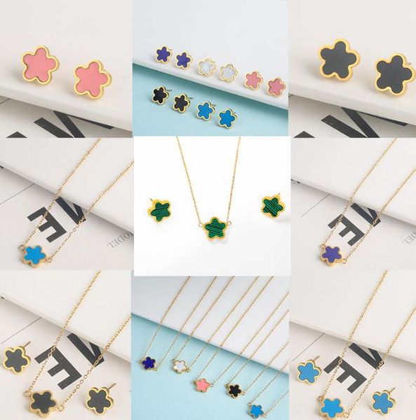 four leaf clover earrings necklace jewelry set fashion designer pendant necklaces stud 18k gold plated stainless steel women girl wedding va, Silver
four leaf clover earrings necklace jewelry set fashion designer pendant necklaces stud 18k gold plated stainless steel women girl wedding va, Silver