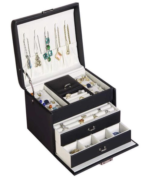 jewlery box with large capacity ornament ear stud simple and exquisite necklace ring household highend jewelry 2110138293364, Black;white
jewlery box with large capacity ornament ear stud simple and exquisite necklace ring household highend jewelry 2110138293364, Black;white
