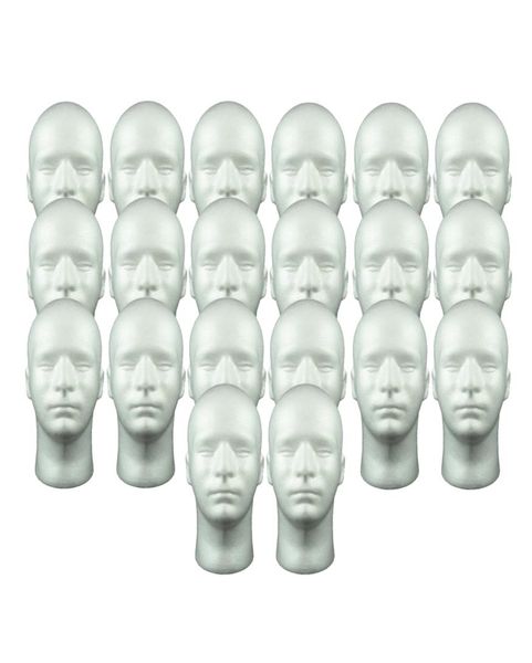 20x male styrofoam mannequin head display model manikin head for wig glasses2092325, White
20x male styrofoam mannequin head display model manikin head for wig glasses2092325, White