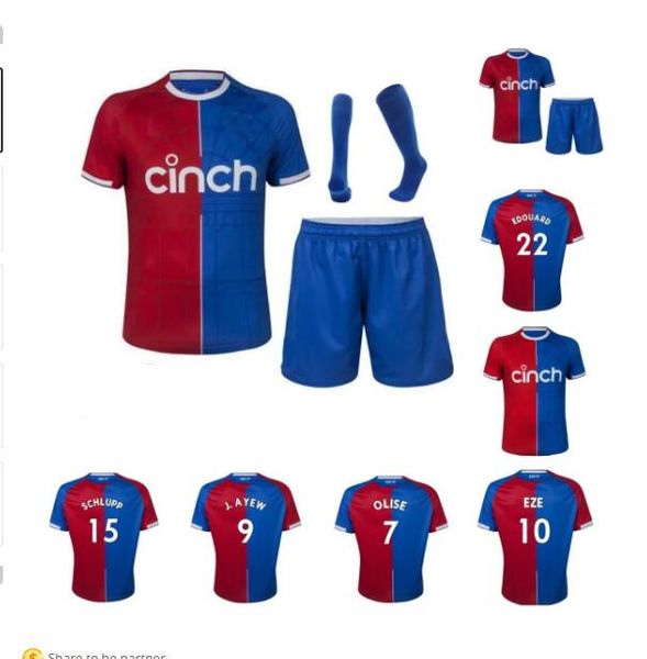 23 24 eagles soccer jerseys cpfc kits 2023 2024 edouard zaha milivojevic mateta j. ayew sakho meyer schlupp palace men kids football shirt c, Black;yellow
23 24 eagles soccer jerseys cpfc kits 2023 2024 edouard zaha milivojevic mateta j. ayew sakho meyer schlupp palace men kids football shirt c, Black;yellow