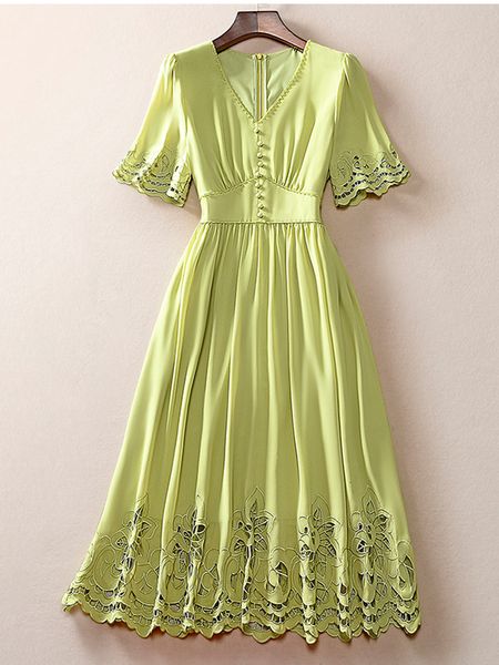 basic casual dresses runway summer elegant midi dres green creamy white hollow out embroidery party 230715, Black;gray
basic casual dresses runway summer elegant midi dres green creamy white hollow out embroidery party 230715, Black;gray