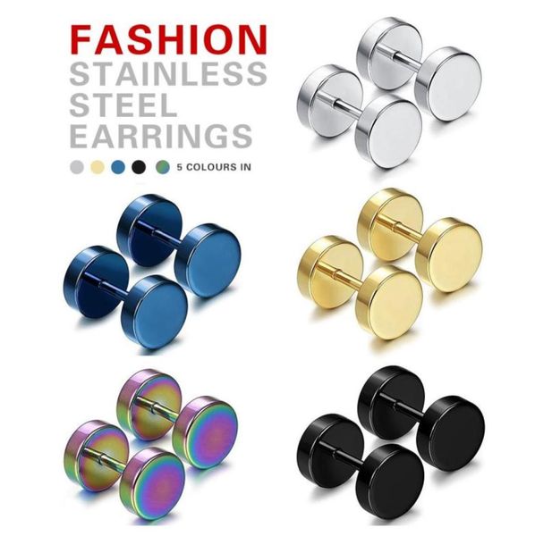 punk double sided round titanium steel earrings men women blue goldcolor fake ear plugs gothic barbell stud earring60549477201163, Golden;silver
punk double sided round titanium steel earrings men women blue goldcolor fake ear plugs gothic barbell stud earring60549477201163, Golden;silver