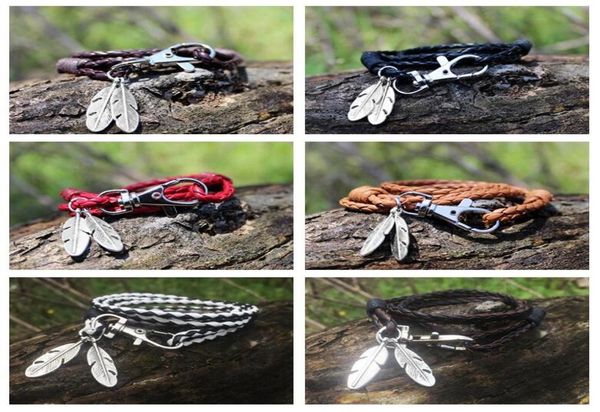 sleeve leather rope multilayer braided bracelet feather key chain leather bracelet fb023 mix order 20 pieces a lot beaded str7716420, Black
sleeve leather rope multilayer braided bracelet feather key chain leather bracelet fb023 mix order 20 pieces a lot beaded str7716420, Black