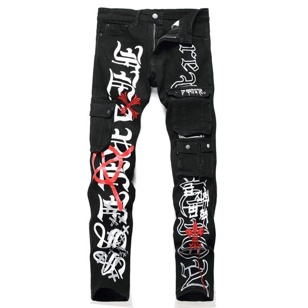 men's pants jeans european jean hombre men pocket motorcycle slim fit pant mens printed cargo trousers 3457, Black;brown
men's pants jeans european jean hombre men pocket motorcycle slim fit pant mens printed cargo trousers 3457, Black;brown