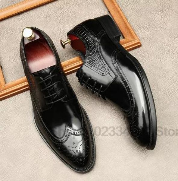 grade genuine leather men oxford shoes vintage bullock design men pointed toe wedding formal shoes gentleman dating shoes, Black
grade genuine leather men oxford shoes vintage bullock design men pointed toe wedding formal shoes gentleman dating shoes, Black