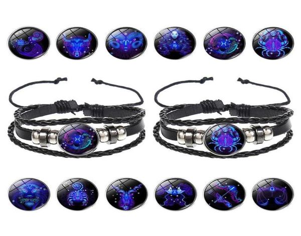 whole 12 luminous constellation charm real black leather braided friendship rope knot bracelets for men women designer bracele8901005, Golden;silver
whole 12 luminous constellation charm real black leather braided friendship rope knot bracelets for men women designer bracele8901005, Golden;silver