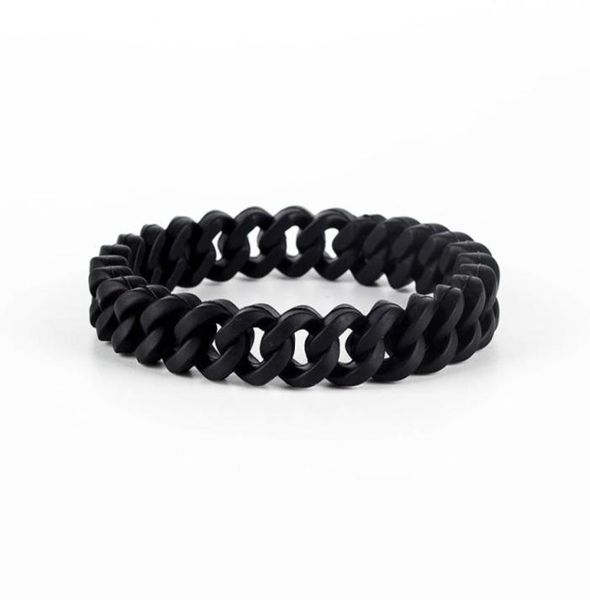 hip hop link chain silicone rubber elasticity wristband cuff bracelet club jewelry gifts wrist band 3 colors1105539, Black
hip hop link chain silicone rubber elasticity wristband cuff bracelet club jewelry gifts wrist band 3 colors1105539, Black